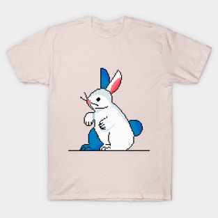 Whiskered Charm: Pixel Art Rabbit Design for Fashionable Attire T-Shirt